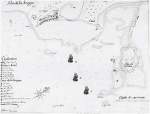 Plan de la rade de la Hougue avec les emplacements des vaisseaux brûlés. Laisné, 1693. Paris, Bibliothèque nationale, Cabinet des Estampes, Va 50H 132672.