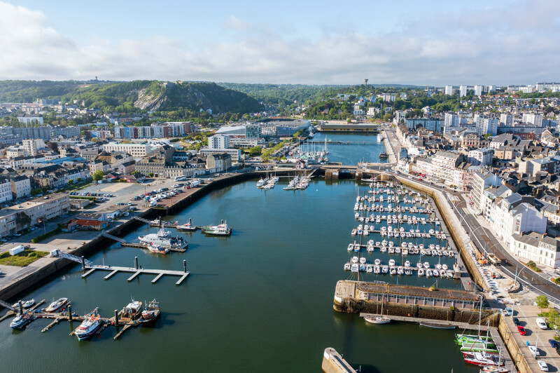 Vue drone du port de Cherbourg-en-Cotentin