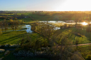 Photographie en drône des marais de Saint-Jean-le-Thomas